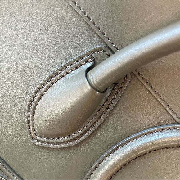 Sold CELINE 💚 LUGGAGE MINI OLIVE GREEN TAUPE - Picture 10 of 16